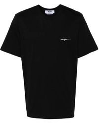 MSGM - Embroidered-Logo Cotton T-Shirt - Lyst