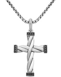 David Yurman - Sterling Dy Helios Diamond Cross Pendant (48Mm) - Lyst