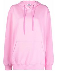 MSGM - Oversized Cotton Hoodie - Lyst