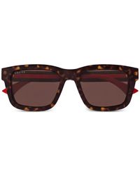 Gucci - Tortoiseshell-Effect Square-Frame Sunglasses - Lyst