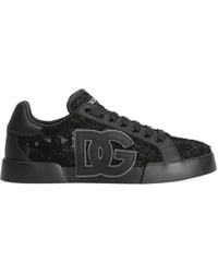 Dolce & Gabbana - Lace Dg Logo Sneakers - Lyst