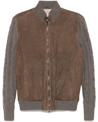Barba Napoli - Suede Cable-Knit Jacket - Lyst