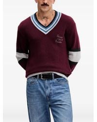 Benetton - Pull Rayé À Col V - Lyst