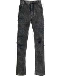 Dolce & Gabbana - Straight-Leg-Jeans im Distressed-Look - Lyst