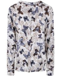 Laura Urbinati - Corean Butterfly-Print Silk Shirt - Lyst