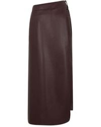 Rabanne - Belted Leather Split Midi Skirt - Lyst