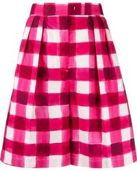 MSGM - Shorts Met Gingham Ruit - Lyst