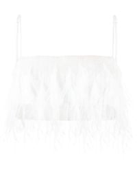 retroféte - August Feather-detail Cropped Top - Lyst