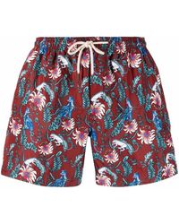 PENINSULA Swimwear Badeshorts mit Blumen-Print - Braun
