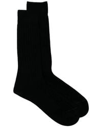 ZEGNA - Ribbed-Knit Mid-Calf Socks - Lyst