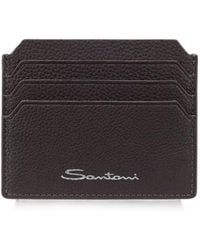 Santoni - Grained-Leather Cardholder - Lyst
