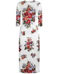 Dolce & Gabbana - Floral Motif Dress - Lyst