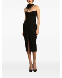 Gemy Maalouf - Strapless Corset Midi Dress - Lyst