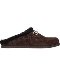 Gucci - Gg Suede Mules - Lyst