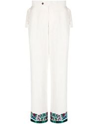 Bode - Embroidered-Hem Detail Trousers - Lyst