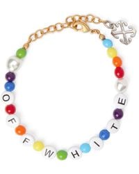 Off-White c/o Virgil Abloh - Off- Logo-Print Beaded Bracelet - Lyst