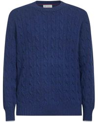 Brunello Cucinelli - Kaschmirpullover mit Zopfmuster - Lyst