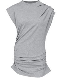 Ganni - Top Van Gedrapeerd Jersey - Lyst