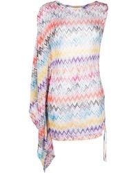 Missoni - Multicolour Zig-zag Draped Mini Dress - Lyst
