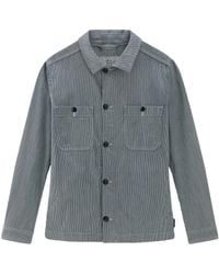 Woolrich - Stripe-print Cotton Overshirt - Lyst
