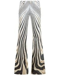 Roberto Cavalli - Zebra-Print Flared Trousers - Lyst