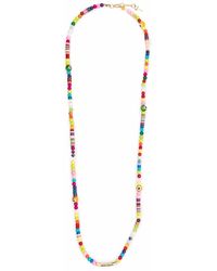 Palm Angels - Long Logo Rainbow Beaded Necklace - Lyst