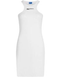 KARL LAGERFELD - Ribbed Logo Mini Dress - Lyst