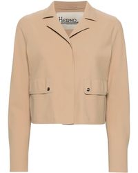 Herno - Giacca crop con revers a lancia - Lyst