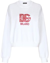 Dolce & Gabbana - Sweatshirt Aus Jersey Mit Dg-Patch - Lyst