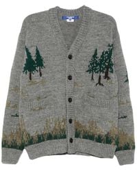 Junya Watanabe - Intarsia-Knit Wool Cardigan - Lyst