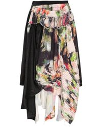 Caroline Hu - Slashing Layered Skirt - Lyst