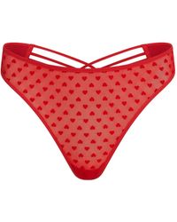 Marlies Dekkers - Heart-Print Cross-Strap Thong - Lyst