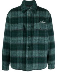 Amiri - Embroidered-Logo Plaid-Patterned Shirt Jacket - Lyst