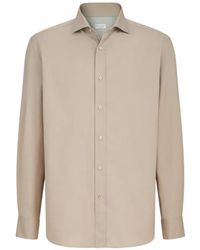Brunello Cucinelli - Garment-Dyed Twill Shirt With Spread Collar - Lyst
