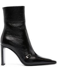 Saint Laurent - Vendome Glazed Leather Ankle Boots - Lyst