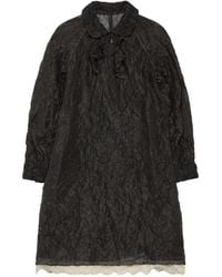 Renli Su - Crinkled Lace-Trim Midi Dress - Lyst