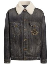 Dolce & Gabbana - Veste En Jean Avec Logo-Patch - Lyst
