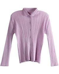 Pleats Please Issey Miyake - Pleated Buttoned Top - Lyst