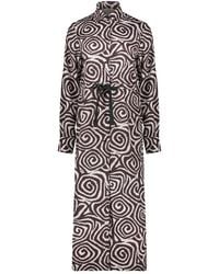 Herno - Robe-Chemise Ceinturée À Col Montant - Lyst