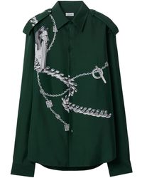 Burberry - Knight Accessories-print Silk Shirt - Lyst