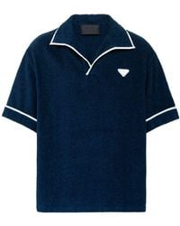Prada - Cotton Terry Polo Shirt - Lyst