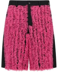 Comme des Garçons - Ruffled Tulle-Panelled Bermuda Shorts - Lyst