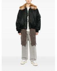 KAMIYA - Faux-Fur Collar Bomber Jacket - Lyst