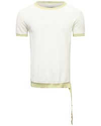 MM6 by Maison Margiela - Round-Neck Knitted Cotton T-Shirt - Lyst