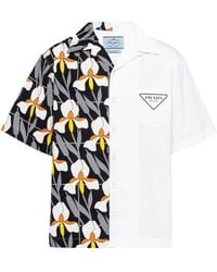 Prada - Floral-print Short-sleeved Shirt - Lyst