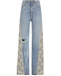 Dolce & Gabbana - Vaqueros Con Paneles De Encaje - Lyst