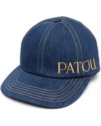 Patou - Logo-Embroidered Denim Cap - Lyst