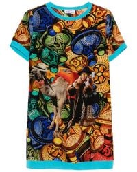 The Artistylist - Graphic-Print Short-Sleeve Mini Dress - Lyst