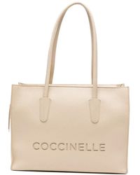 Coccinelle - Logo-Embossed Leather Shoulder Bag - Lyst