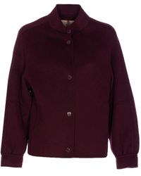 Twinset - Chaqueta con cuello redondo y botones de presión - Lyst